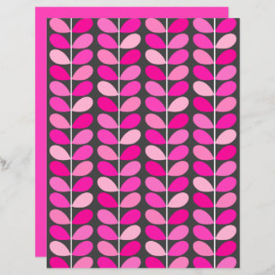 Hojas danesas de mediados del siglo, rosa y gris d