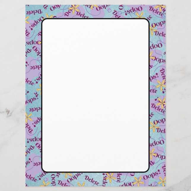 Hojas de 8.5" x 11" de papel estacionario de la pl (Anverso)