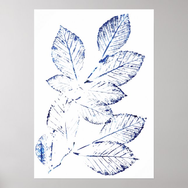 hojas de abedul azul marino impresión 1 (Frente)