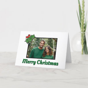 Hojas de acebo modernas plantilla de Navidad con b