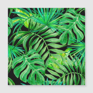 Hojas de acuarela tropical: Elegancia sin costura.