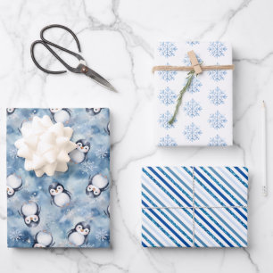 Hojas de ajuste de regalo de Baby Shower en pingüi