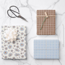 Hojas de ajuste de regalo de marrón claro y azul c