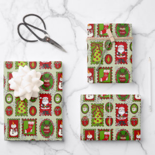 Hojas de ajuste de regalo para sellos de navidades