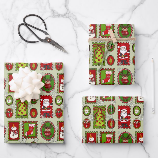 Hojas de ajuste de regalo para sellos de navidades (Anverso)