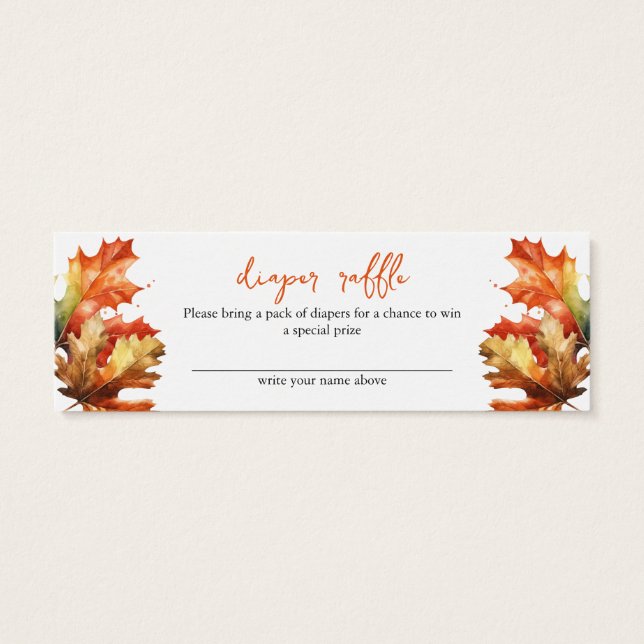 Hojas de arce caen bebé ducha Diaper Raffle (Atrás)