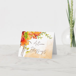 Hojas de arce de otoño con tarjeta de texto person