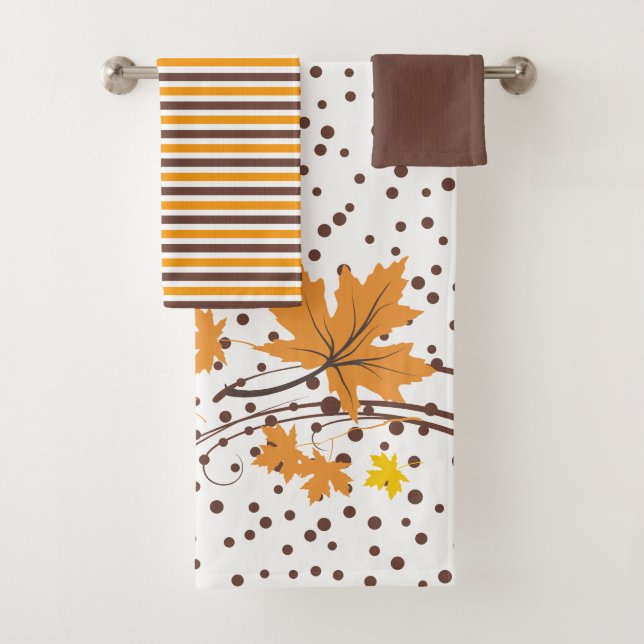 Hojas de arce naranja, conjunto de toallas de baño (In situ)