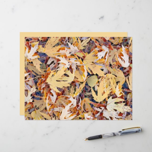 Hojas de arce pintadas de amarillo otoñal (Anverso/Reverso In Situ)