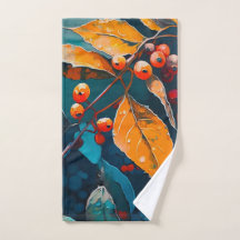 Hojas de bosque de otoño. Berry floral de otoño na