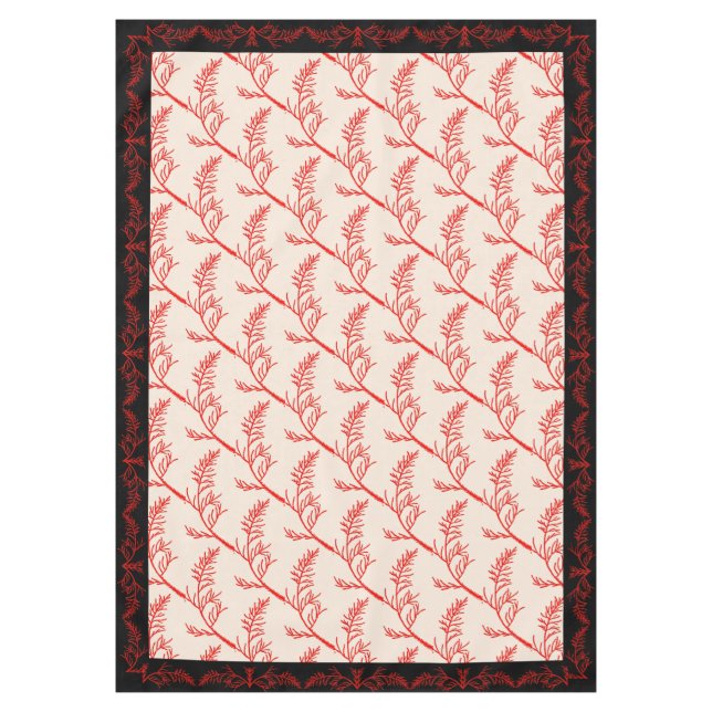 Hojas de cedro sobre un mantel (Anverso)