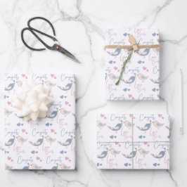 Hojas de envoltorio para pájaros de amor felicitac