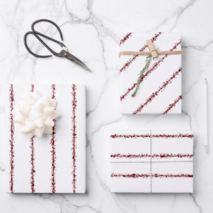 Hojas de envoltura de regalo de pinstripe con salp