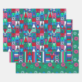 Hojas de envolver de regalo gráficas de Elves Feli