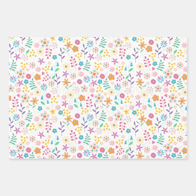 Hojas de envolver floridas y luminosas (Anverso)