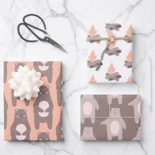 Hojas de envolvimiento de acampar de oso