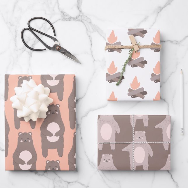 Hojas de envolvimiento de acampar de oso (Anverso)