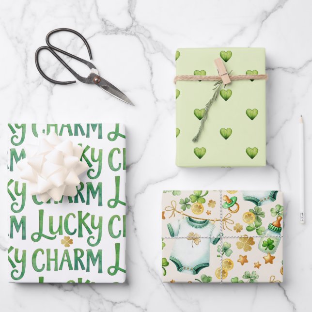 Hojas de envolvimiento de Baby Shower con encanto  (Anverso)