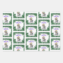 Hojas de envolvimiento de cumpleaños de Dino-mite