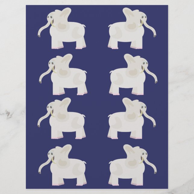 Hojas de envolvimiento de elefantes blancos (Frente)