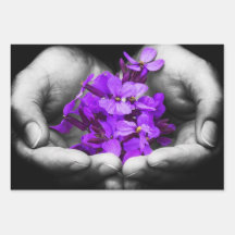 Hojas de envolvimiento de flores moradas