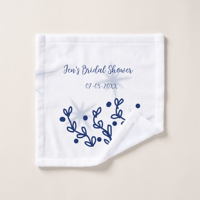 hojas de estrellas azules lujo real ducha de novia (Toallita)