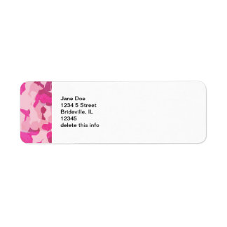 Hojas de etiquetas de correo de color rosa de camo