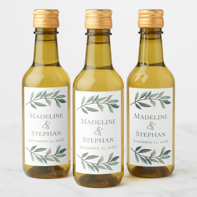Hojas de eucalipto Chic Botánico Boda Miniatura (Botellas)