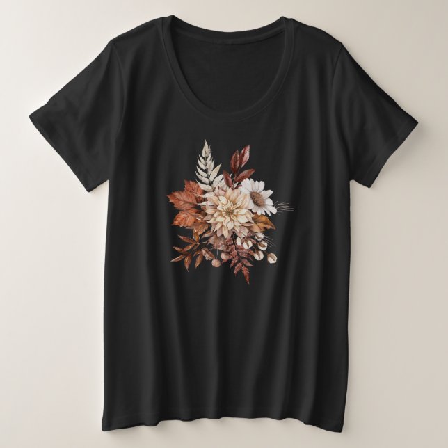 Hojas de flores de otoño vintage (Anverso del diseño)