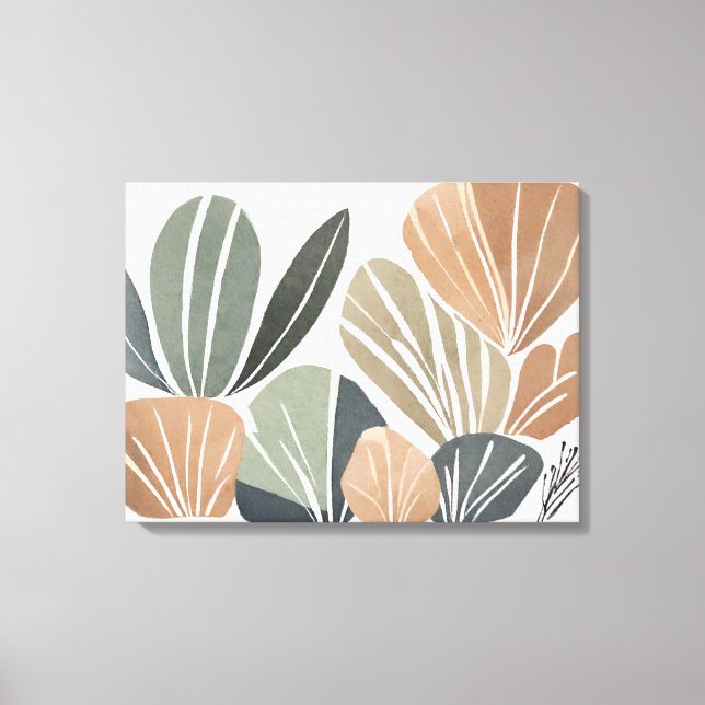 Hojas de flores estilo arte botánico Simple Modern (Anverso)
