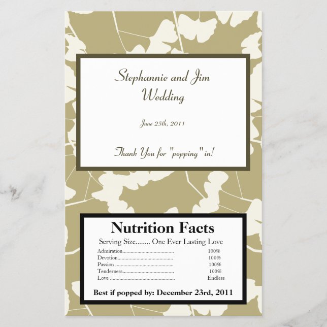 Hojas de Ginkgo blancas de envolvimiento de palomi (Frente)