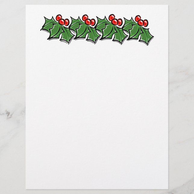 Hojas de Holly, bayas de Holly, flores de Navidad (Anverso)