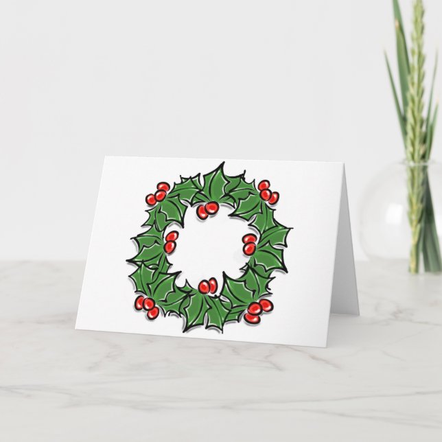 Hojas de Holly, bayas de Holly, flores de Navidad (Anverso)