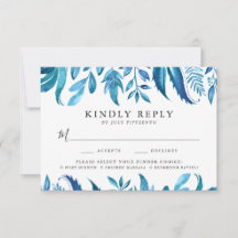 Hojas de Índigo | Tarjeta de RSVP con Elección de 