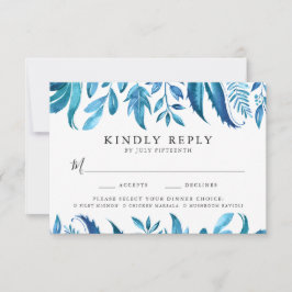 Hojas de Índigo | Tarjeta de RSVP con Elección de 