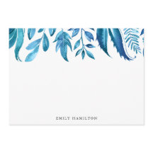 Hojas de Índigo | Tarjeta plana de papel de papele