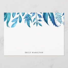 Hojas de Índigo | Tarjeta plana de papel de papele