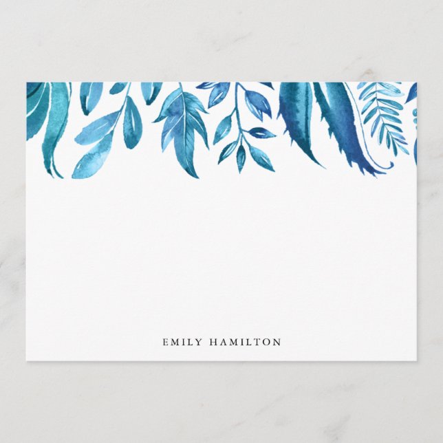 Hojas de Índigo | Tarjeta plana de papel de papele (Anverso)