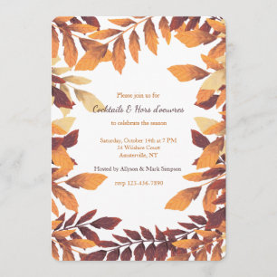 Hojas de la invitación de otoño