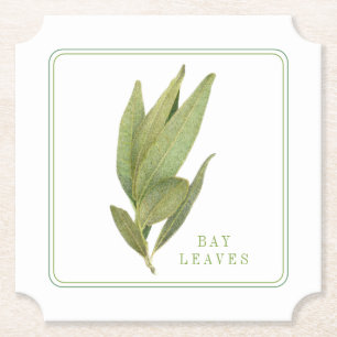 HOJAS DE LAUREL FRESCO Posavasos de papel (+texto)