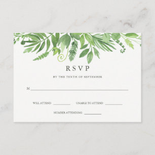 Hojas de lujo   Boda Botánica Verde RSVP