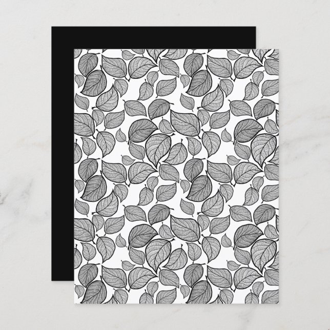 Hojas de mano negra en papel de cuaderno blanco (Anverso / Reverso)