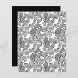 Hojas de mano negra en papel de cuaderno blanco