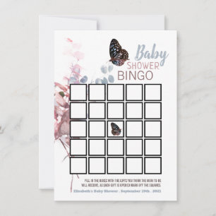 Hojas de mariposa, elegante Bingo Baby Shower