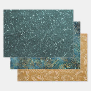 Hojas de mármol dorado y azul teñido elegante