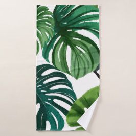 Hojas de Monstera Acuarela Botánica Moderna
