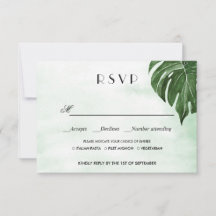 Hojas de monstera silvestre WEDDING RSVP COMAL CHO