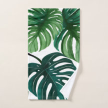 Hojas de Monstera | Toalla de mano moderna simple