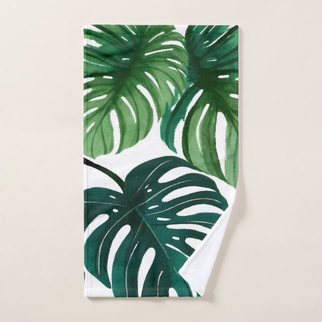 Hojas de Monstera | Toalla de mano moderna simple (Toalla de mano)