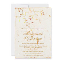 Hojas de oro de la naturaleza, invitaciones de bod